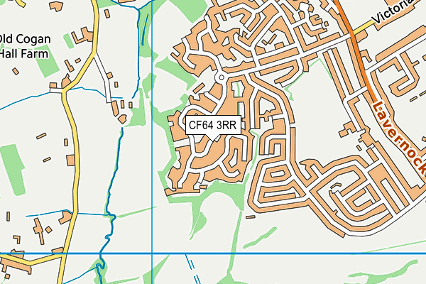 CF64 3RR map - OS VectorMap District (Ordnance Survey)