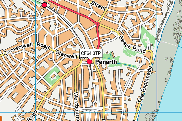 CF64 3TP map - OS VectorMap District (Ordnance Survey)