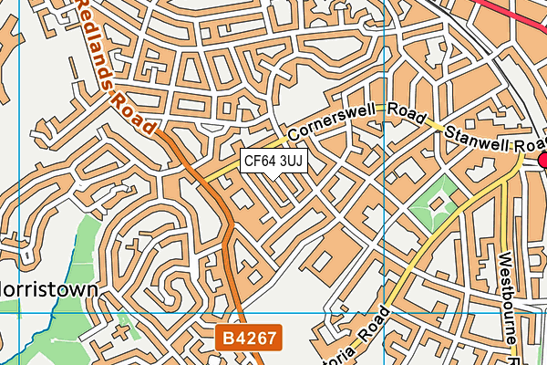 CF64 3UJ map - OS VectorMap District (Ordnance Survey)