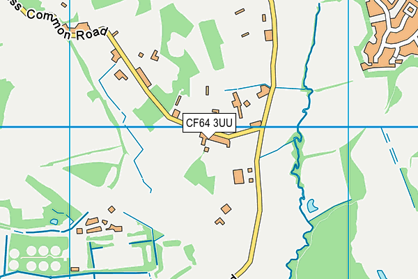 CF64 3UU map - OS VectorMap District (Ordnance Survey)