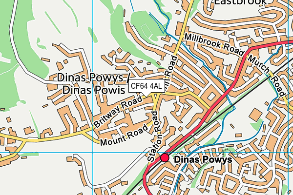 CF64 4AL map - OS VectorMap District (Ordnance Survey)