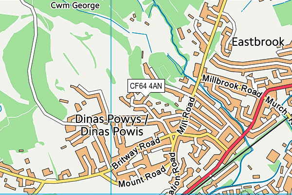 CF64 4AN map - OS VectorMap District (Ordnance Survey)