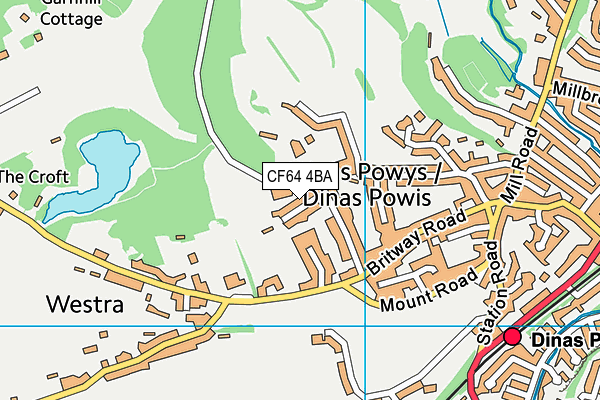 CF64 4BA map - OS VectorMap District (Ordnance Survey)