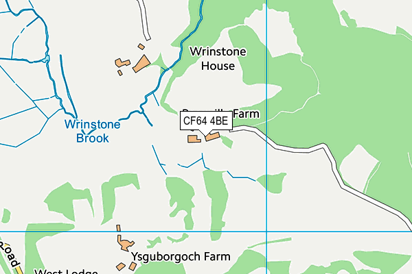CF64 4BE map - OS VectorMap District (Ordnance Survey)