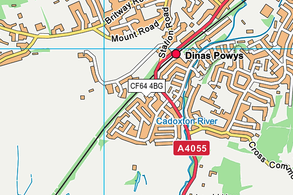 CF64 4BG map - OS VectorMap District (Ordnance Survey)