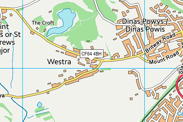 CF64 4BH map - OS VectorMap District (Ordnance Survey)