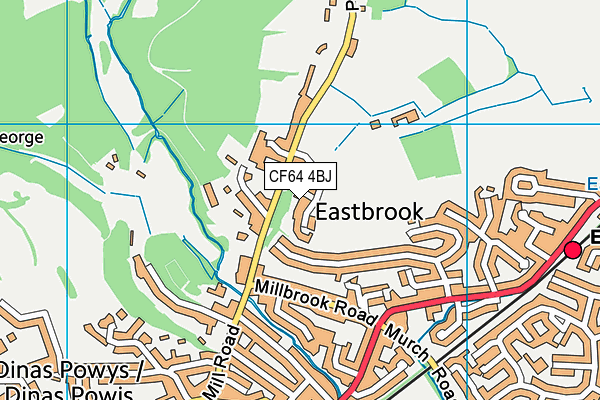 CF64 4BJ map - OS VectorMap District (Ordnance Survey)