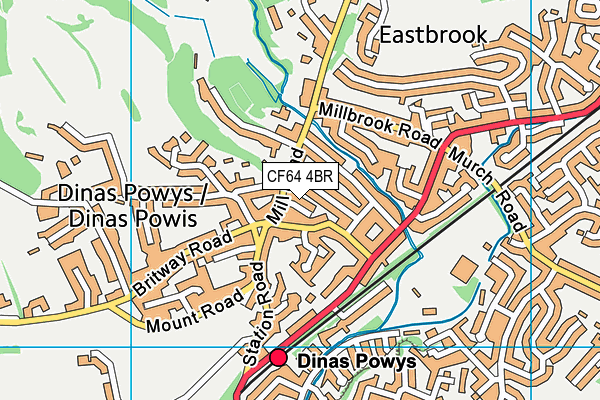 CF64 4BR map - OS VectorMap District (Ordnance Survey)