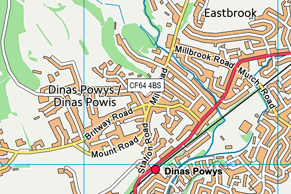 CF64 4BS map - OS VectorMap District (Ordnance Survey)