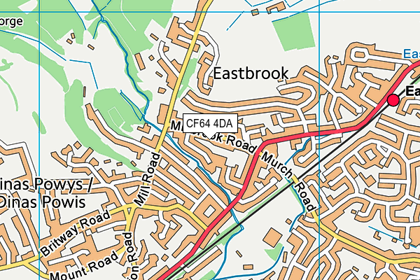 CF64 4DA map - OS VectorMap District (Ordnance Survey)