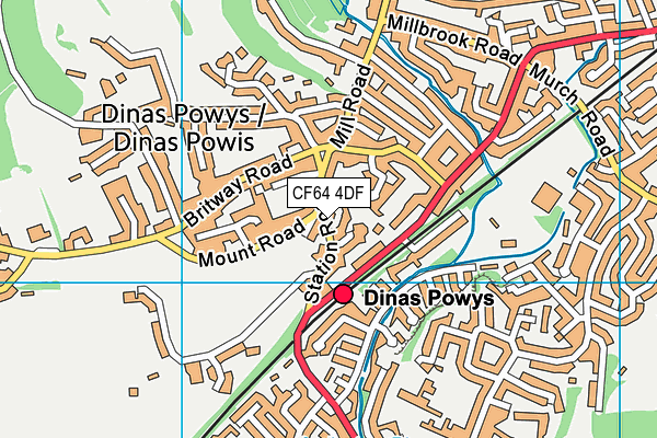 CF64 4DF map - OS VectorMap District (Ordnance Survey)