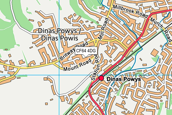 CF64 4DG map - OS VectorMap District (Ordnance Survey)