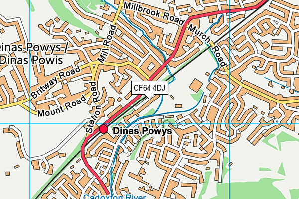 CF64 4DJ map - OS VectorMap District (Ordnance Survey)