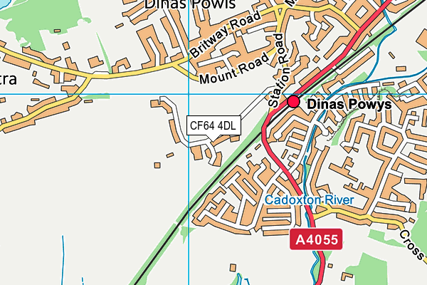 CF64 4DL map - OS VectorMap District (Ordnance Survey)