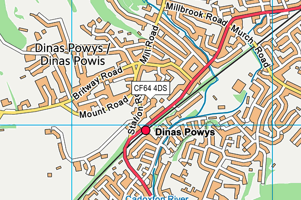 CF64 4DS map - OS VectorMap District (Ordnance Survey)