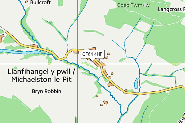 CF64 4HF map - OS VectorMap District (Ordnance Survey)