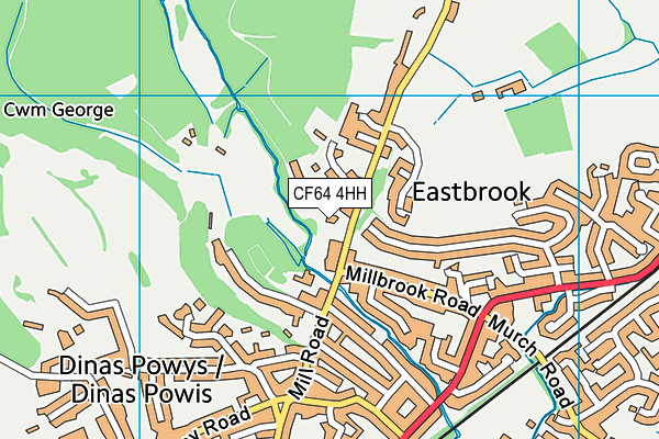 CF64 4HH map - OS VectorMap District (Ordnance Survey)