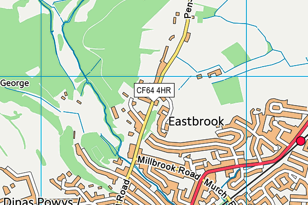 CF64 4HR map - OS VectorMap District (Ordnance Survey)