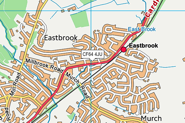 Dinas Powys Primary School map (CF64 4JU) - OS VectorMap District (Ordnance Survey)