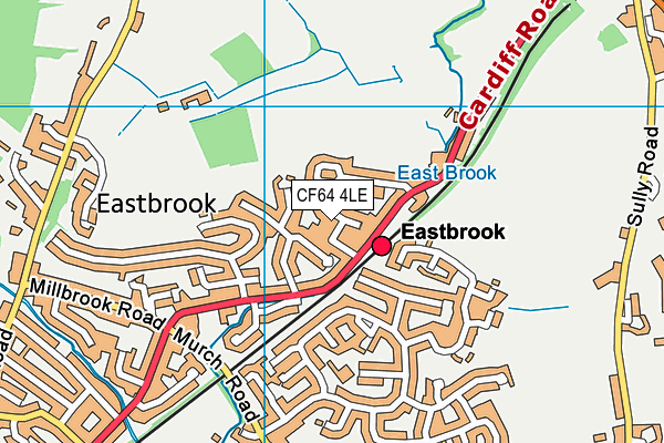 CF64 4LE map - OS VectorMap District (Ordnance Survey)