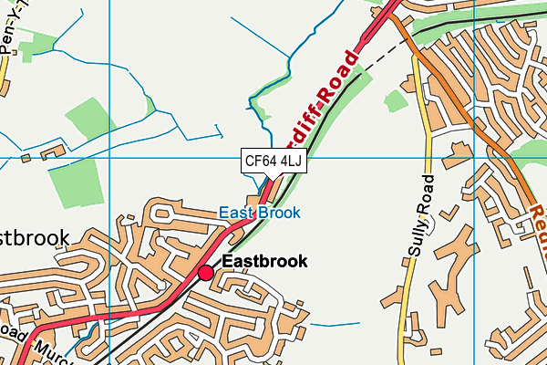 CF64 4LJ map - OS VectorMap District (Ordnance Survey)