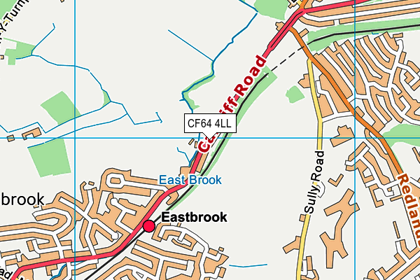 CF64 4LL map - OS VectorMap District (Ordnance Survey)