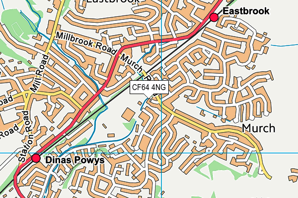 CF64 4NG map - OS VectorMap District (Ordnance Survey)