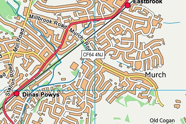 CF64 4NJ map - OS VectorMap District (Ordnance Survey)