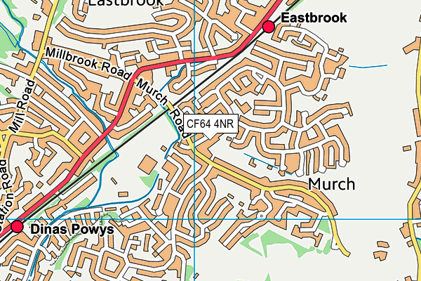 CF64 4NR map - OS VectorMap District (Ordnance Survey)