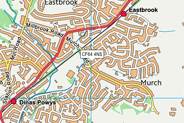 CF64 4NS map - OS VectorMap District (Ordnance Survey)