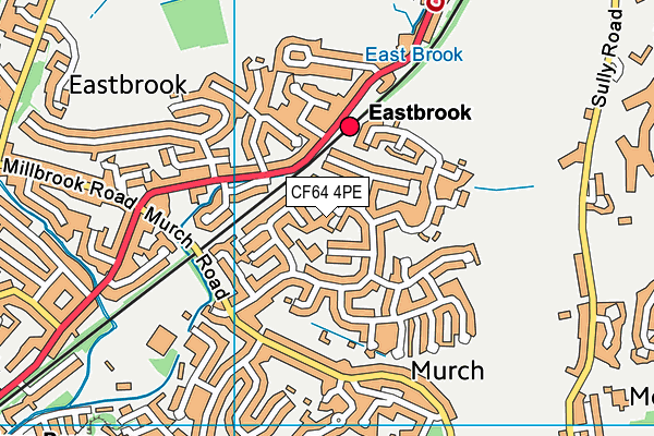 CF64 4PE map - OS VectorMap District (Ordnance Survey)