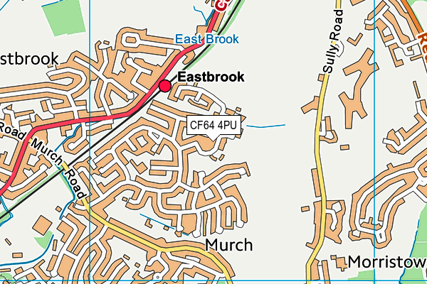 CF64 4PU map - OS VectorMap District (Ordnance Survey)