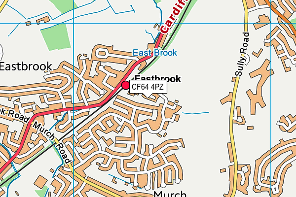 CF64 4PZ map - OS VectorMap District (Ordnance Survey)