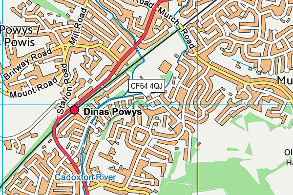 CF64 4QJ map - OS VectorMap District (Ordnance Survey)