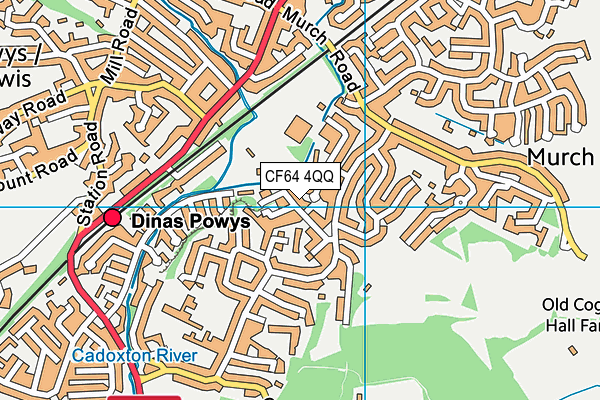 CF64 4QQ map - OS VectorMap District (Ordnance Survey)