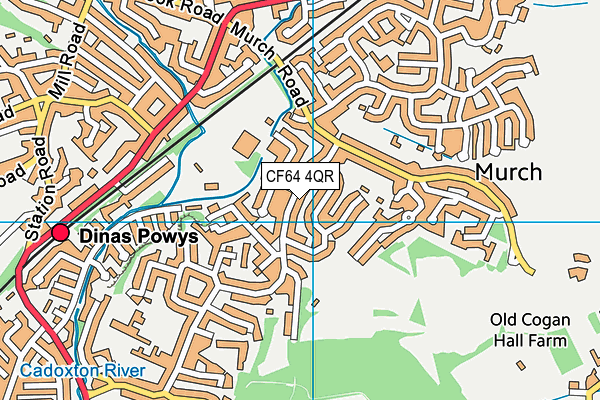 CF64 4QR map - OS VectorMap District (Ordnance Survey)