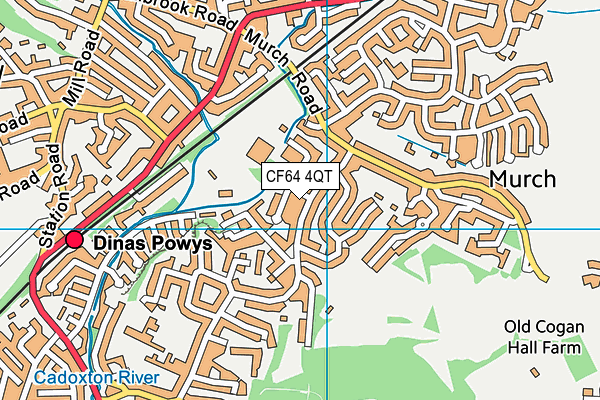 CF64 4QT map - OS VectorMap District (Ordnance Survey)