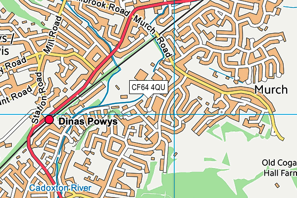 CF64 4QU map - OS VectorMap District (Ordnance Survey)