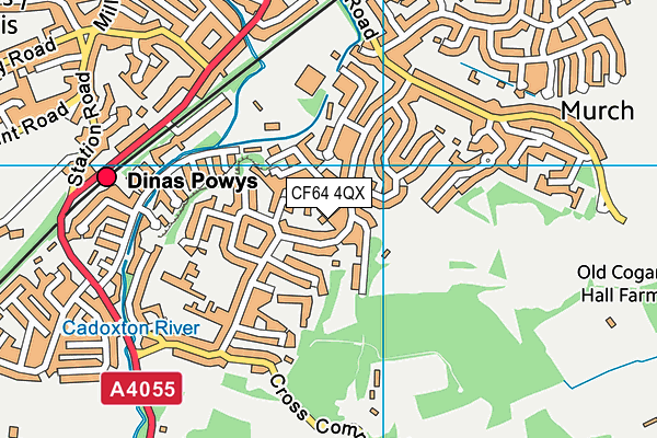 CF64 4QX map - OS VectorMap District (Ordnance Survey)