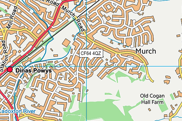 CF64 4QZ map - OS VectorMap District (Ordnance Survey)