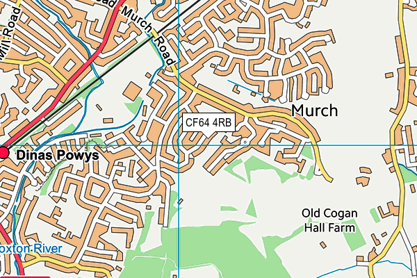 CF64 4RB map - OS VectorMap District (Ordnance Survey)
