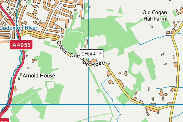 CF64 4TP map - OS VectorMap District (Ordnance Survey)