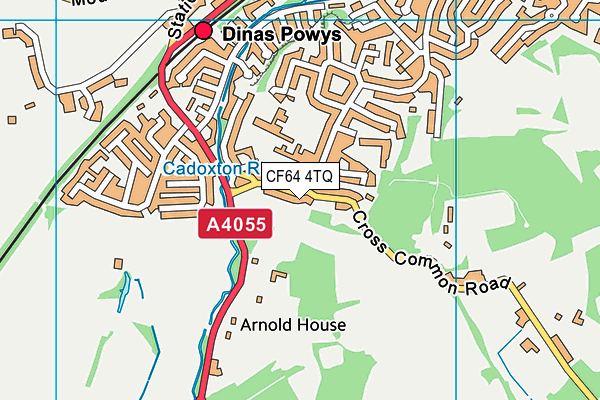 CF64 4TQ map - OS VectorMap District (Ordnance Survey)