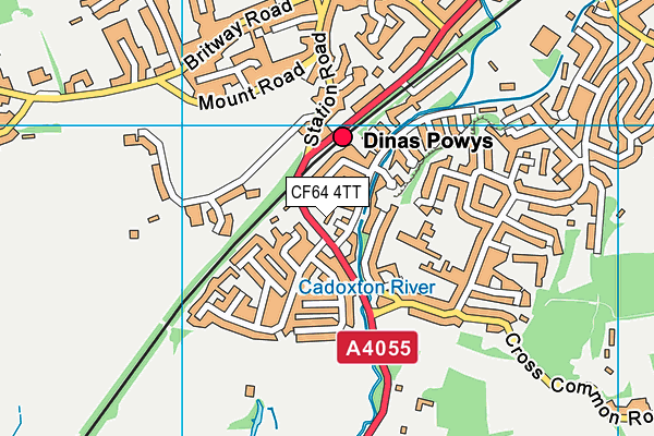 CF64 4TT map - OS VectorMap District (Ordnance Survey)