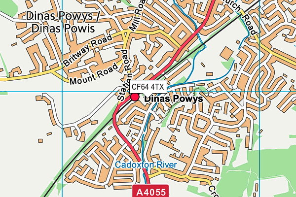 CF64 4TX map - OS VectorMap District (Ordnance Survey)