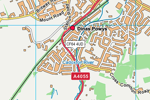 CF64 4UD map - OS VectorMap District (Ordnance Survey)