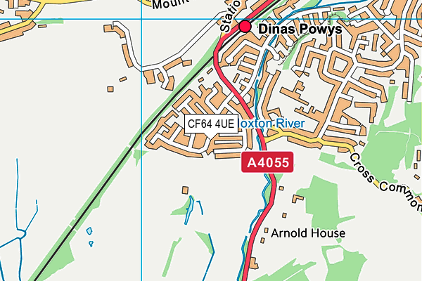 CF64 4UE map - OS VectorMap District (Ordnance Survey)