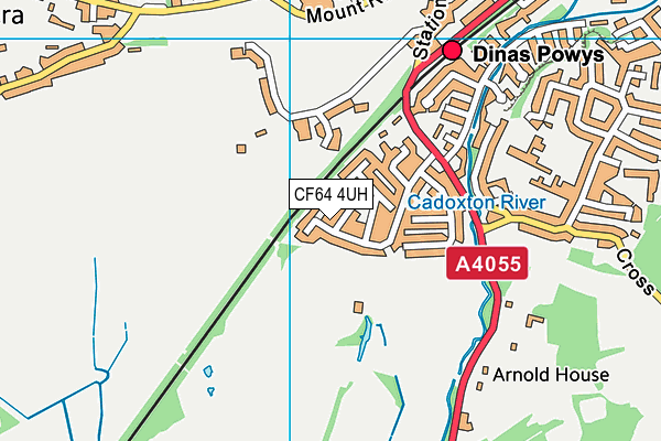 CF64 4UH map - OS VectorMap District (Ordnance Survey)