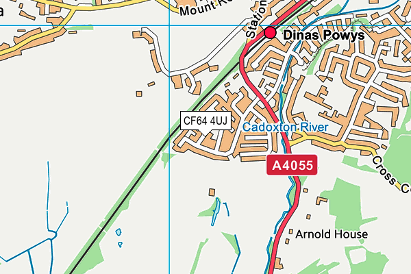 CF64 4UJ map - OS VectorMap District (Ordnance Survey)