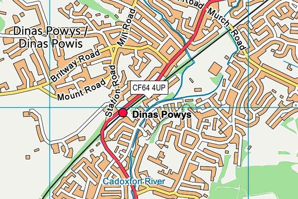 CF64 4UP map - OS VectorMap District (Ordnance Survey)